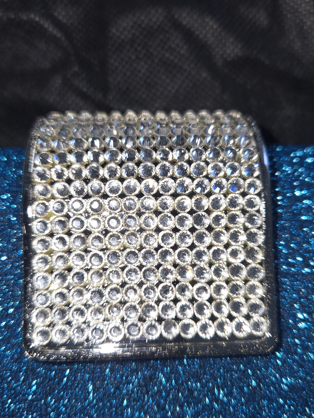 NWT Blue Sparkle Evening Clutch with Rhinestone Accent - Picture 3 of 8